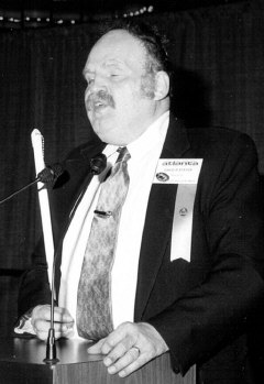 David Stayer delivers the Saturday morning invocation.