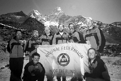 The 2000 Ama Dablam NFB Expedition team after Eric Alexander was air lifted to the hospital.