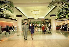 The lobby of the Philadelphia Marriott