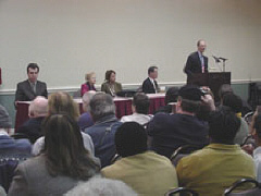 The Sunday afternoon briefing head table.