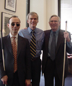 Fred Schroeder (left): Senator Jeff Bingaman; and Art Schreiber, president of the NFB of New Mexico