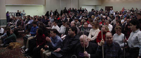 The great gathering in meeting in the Columbia Room.