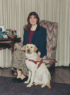 Angie Matney and her guide dog Glaze.