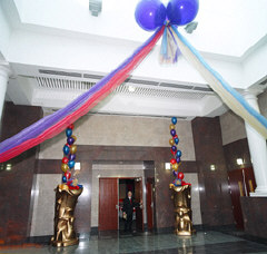 The entrance to NFB Members Hall before the grand opening, as seen from the fourth -floor atrium.   Jerry Lazarus of the national staff is coming out of the hall.