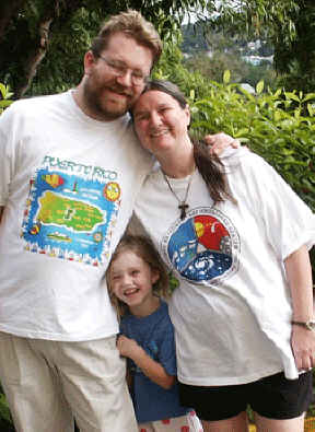 Sheri Wells Jensen (right) with her husband Jason and daughter Claire.