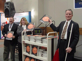 The book cart is crammed with copies of Noreen Grice's new book.