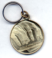Braille medallion keychain