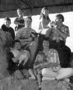 Picture of the Gradner family taken in a barn