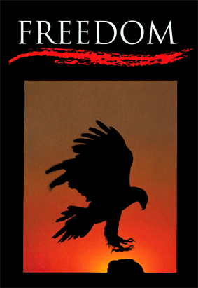 Freedom; An eagle prepares to land on the cover of this, the 30th, Kernel Book.
