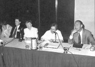 Picture of the Resolutions committee meeting. Left to right are Peggy Elliott,
Dr. Maurer, Sharon Maneki, Sheryl Pickering and Jim Gashel.