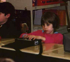 Rachel uses the Braille Lite to write an essay