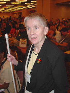 Sharon Maneki (giving distinguished Educator of Blind Children Award) 