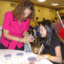 Melissa Williamson and Anne at the Braille Carnival