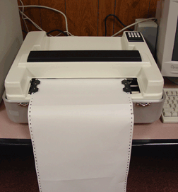 One of the many Braille embossers on display at the IBTC.