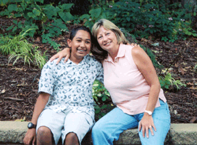 Carrie Gilmer pictured with son, Jordan
