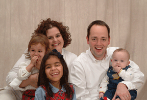 Kris Shields with her husband Barry, daughters Hadley and Cindy, and son Zander
