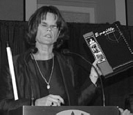 Dr. Betsy Zaborowski presents the Braille Is Beautiful program to the 2001 NFB Convention