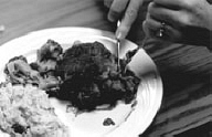 Barbara Pierce demonstrates that cutting a piece of meat isn't complex - it just takes practice.