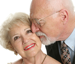 A couple embraces