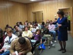 Dr. Betsy Zaborowski, Executive Director of the Jernigan Institute, speaks to Career Fair attendees during a workshop.
