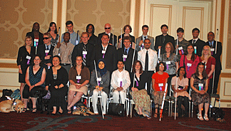 2008 Scholarship Winners: Back Row (Left to Right): Faith Penn, Amanda Swanson, Andrew Johnson, Michelle Gittens, William Black, Alyssa Bates, Matt Simpson, Tim Elder, Justin Hodge, Nijat Worley, And Tomás Cintrón; Second Row: Stacy Cervenka, Joseph Engel, Andre Tynes, A. J. Smith, John Mahler, Trevor Saunders, Isaiah Wilcox, Leslie Penko, Allison De Franco, and Kathryn Carroll; and Front Row: Beth Allred, Janice Jeang, Mika Baugh, Sara Minkara, Nikki Singh, Rebecca Ledder, Chelsey Duranleau, Buna Dahal, and Carolyn Watson