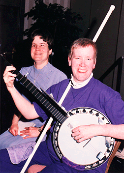 Bee Hodgkiss performs on her banjo at the Showcase of Talent.