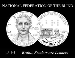 The Louis Braille Bicentennial Silver Dollar