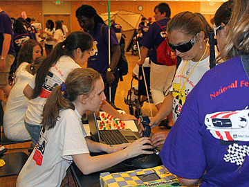 Pit-Row is busy with students.