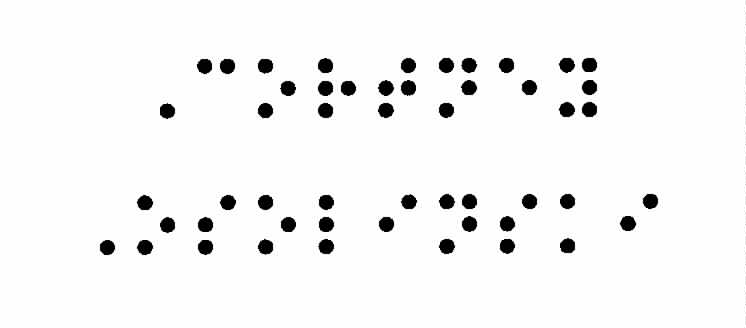 The Braille letters of Cortney's
name appear here.