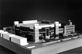 The architect's model of the National Research and Training Institute for the Blind as it will look as part of the National Center for the Blind