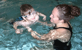 Petras, the catch of the day, enjoys a swimming lesson.