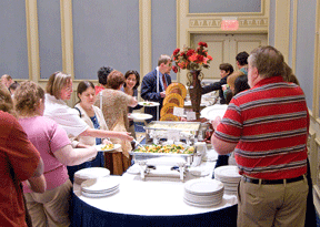 Anniversary dinner buffet lines