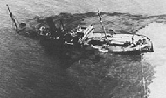 A ship taking on water fast(from: http://www.armed-guard.com/picsbook.htm