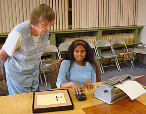 Doris Willoughby and Melissa Heck prepare for the GED.