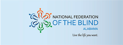 The NFB of Alabama logo centered inside a blue background for the large image area on facebook.