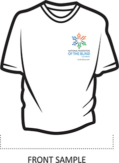 A graphic of a T-shirt with the square logo on the pocket area of the front of the T-shirt.