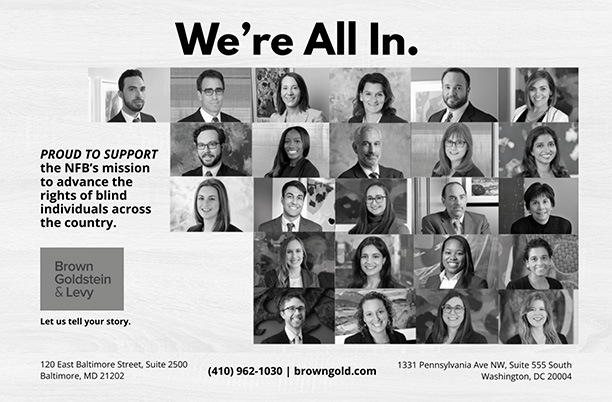 Brown, Goldstein, & Levy logo; headshots of two-dozen BGL attorneys