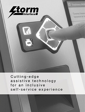 The Storm Interface logo and a person using a Storm Interface device